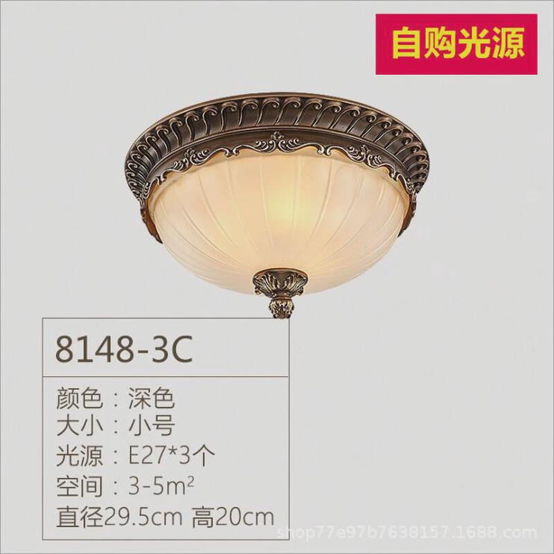 欧式吸顶灯圆形卧室阳台灯温馨浪漫房间灯创意led走廊过道玄关灯