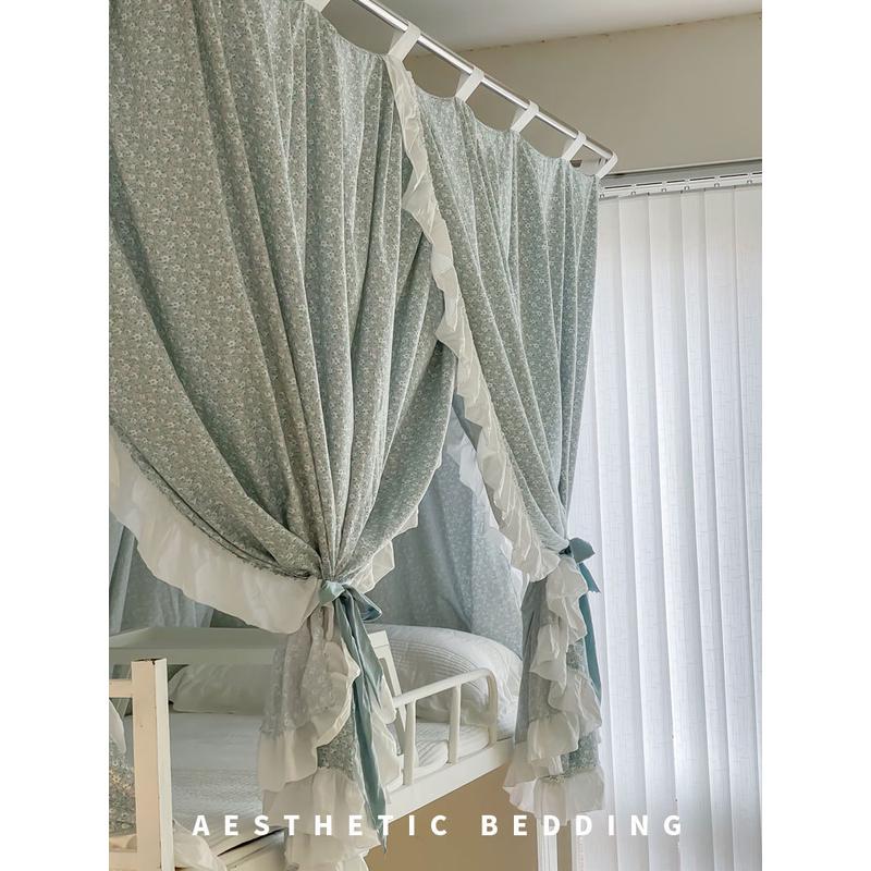 寝室批发u型支架学生宿舍蚊帐上铺下铺一体式床帘qjao双层少女公