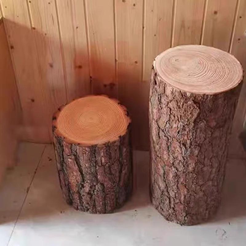 树墩子树墩摆件原木凳子木桩树墩底座原木桩树桩天然圆松木实木