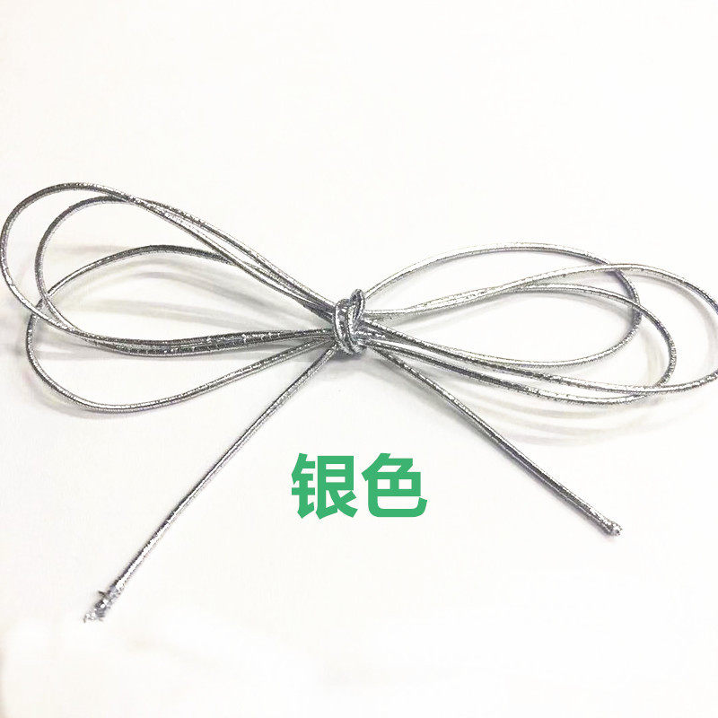 玫瑰金圆橡筋1.02.02.5金色绳吊牌银色金银弹力挂绳厂家现货