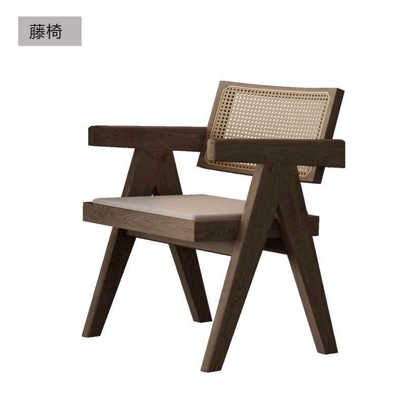 严选禅意茶室接待休闲桌椅桌侘寂风茶空间会客大厅实木大板泡茶桌