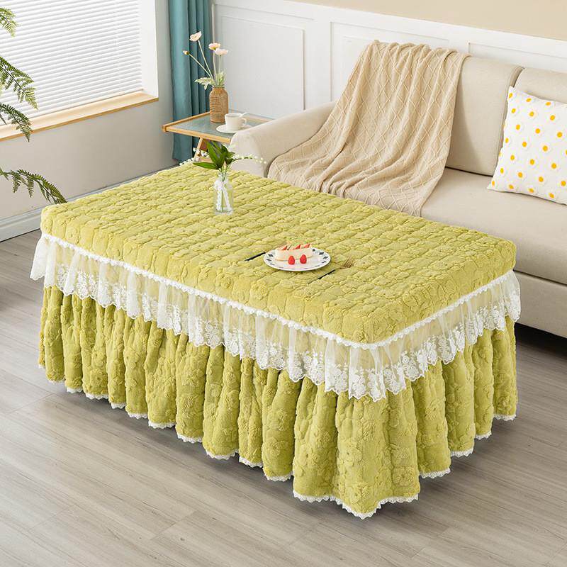 热销s78d烤火桌子烤火套加绒加厚罩炉被架长方形茶几桌子取暖桌电