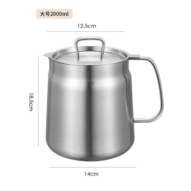 304不锈钢滤油壶带过滤网分离油渣家用大容量储油罐跨境炸篮炸锅