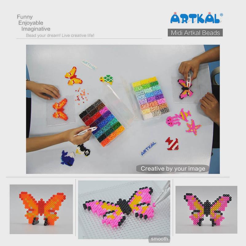 优肯盒装5mm拼豆豆48色拼豆套装成人儿童手工diy拼图拼板融合豆