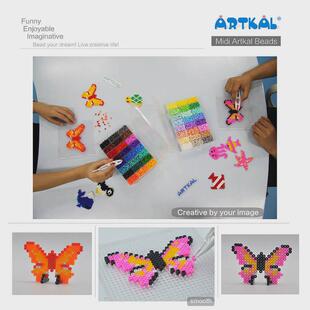 优肯盒装5mm拼豆豆48色拼豆套装成人儿童手工diy拼图拼板融合豆