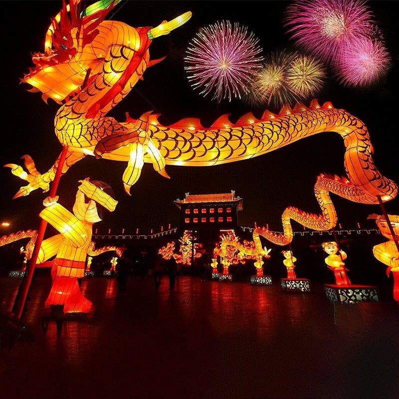 新年大型花灯中国龙造型户外防水不夜城景区元宵创意灯笼装饰摆件