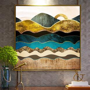 新中式玄关过道装饰画竖版现代简约客厅抽象风景山水禅意走廊壁画