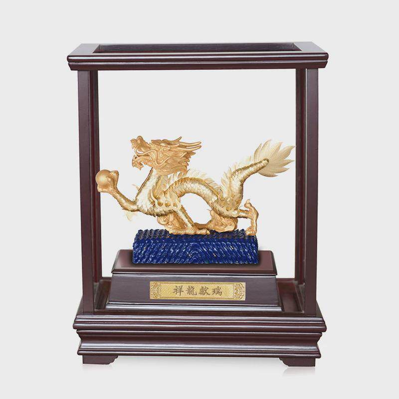 金箔摆件生日长辈寿辰纪念品商业开业礼品办公室桌面金属工艺品