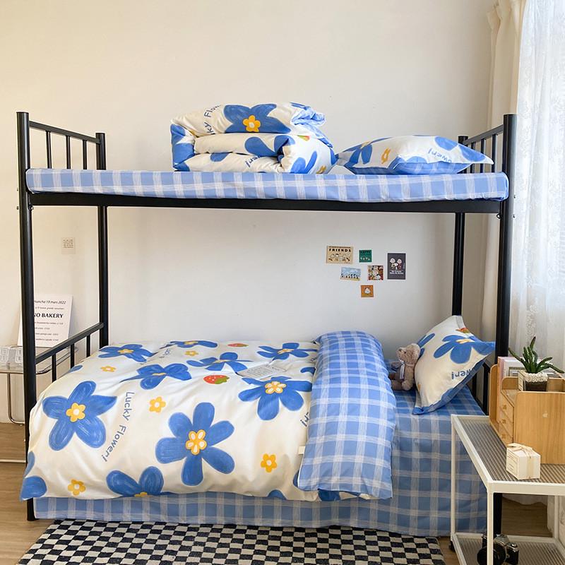 厂家批发学生宿舍床上用品全套一整套被子单人被褥套装六件套被套