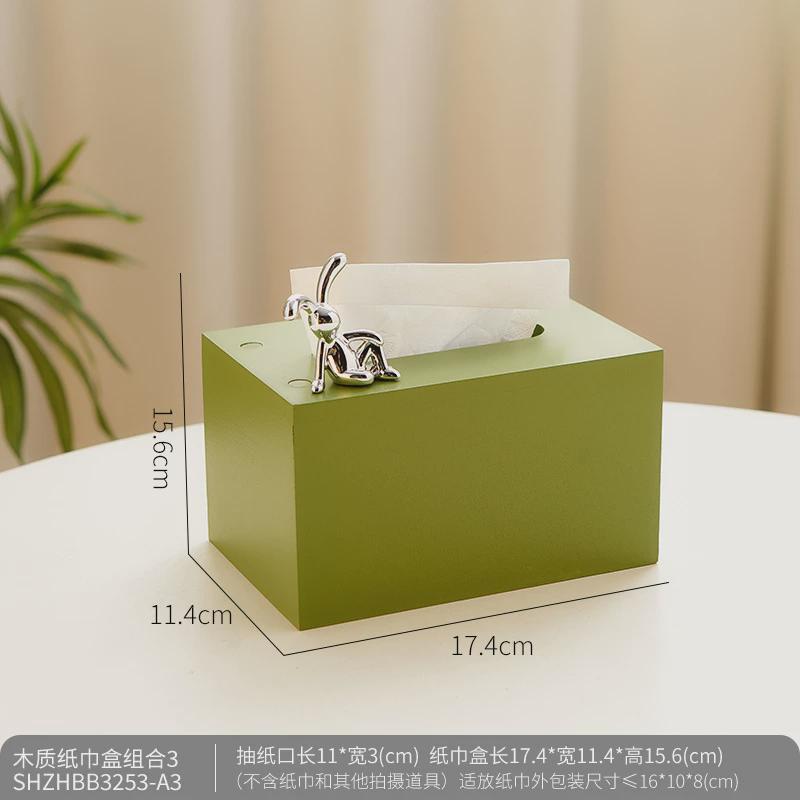 创意木质纸巾盒长方形轻奢奶油风客厅茶几卧室餐厅高颜值桌面新款