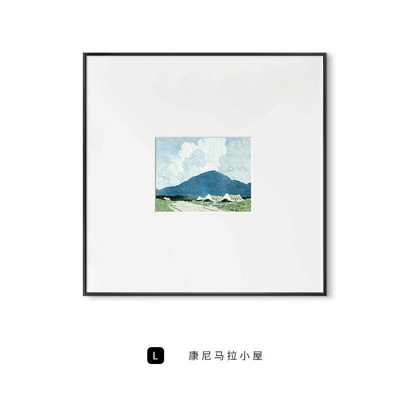 theirish北欧正方形风景装饰画简约玄关油画餐厅进门走廊挂画