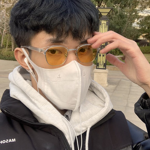 复古小框开车近视太阳镜女 好货黄色眼镜夜视偏光防紫外线墨镜男士