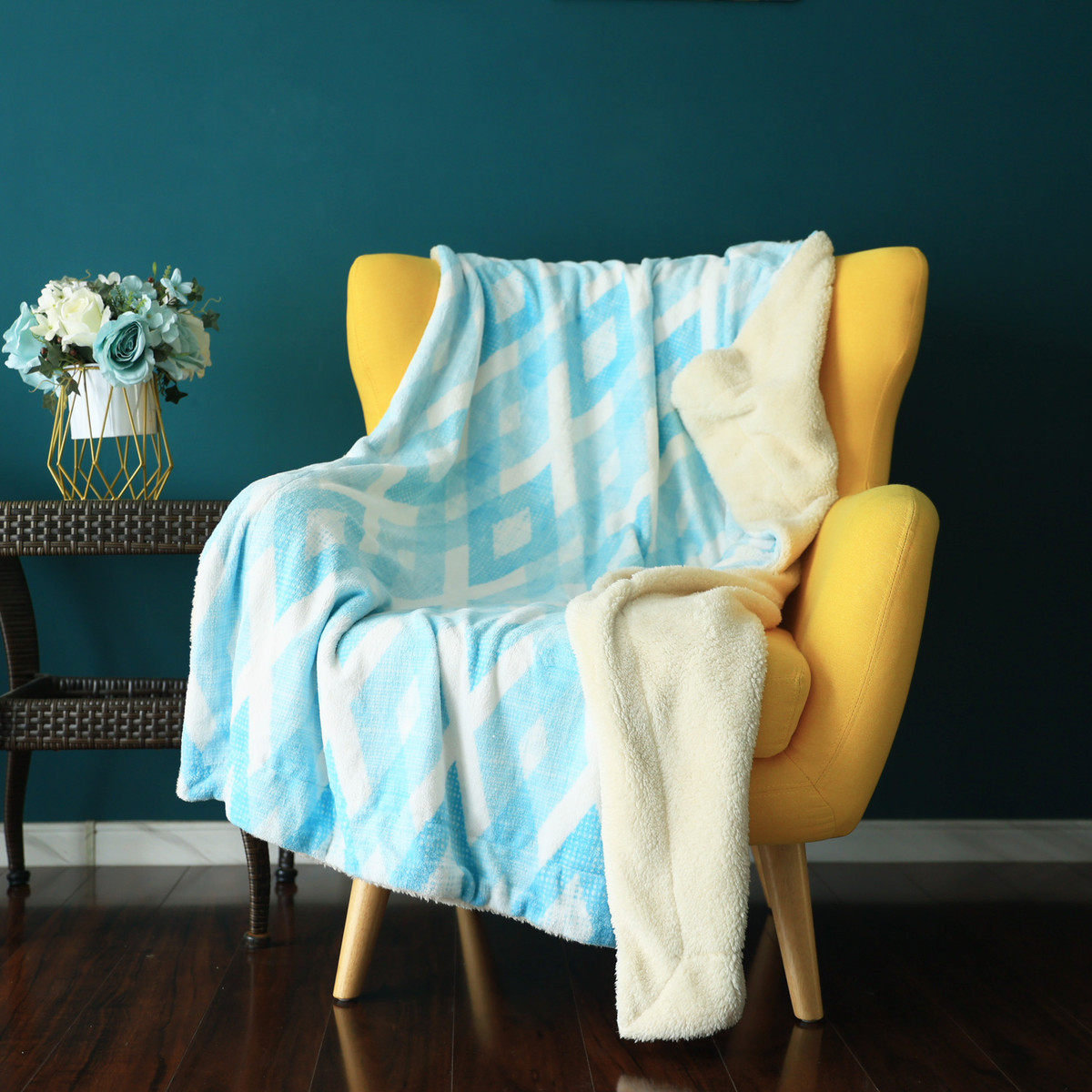 圣诞冬季法兰绒印花棉绒加厚午睡办公室盖毯夏尔巴舒毛毯毯子保暖