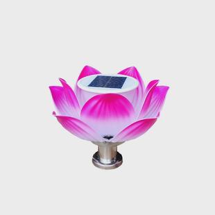 护栏草坪灯柱头灯围栏装饰灯太阳能荷花灯景观莲花灯