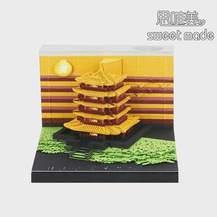 黄鹤楼3d立体便签本可撕便签纸砖风景建筑纸带灯日历定制便签本雕