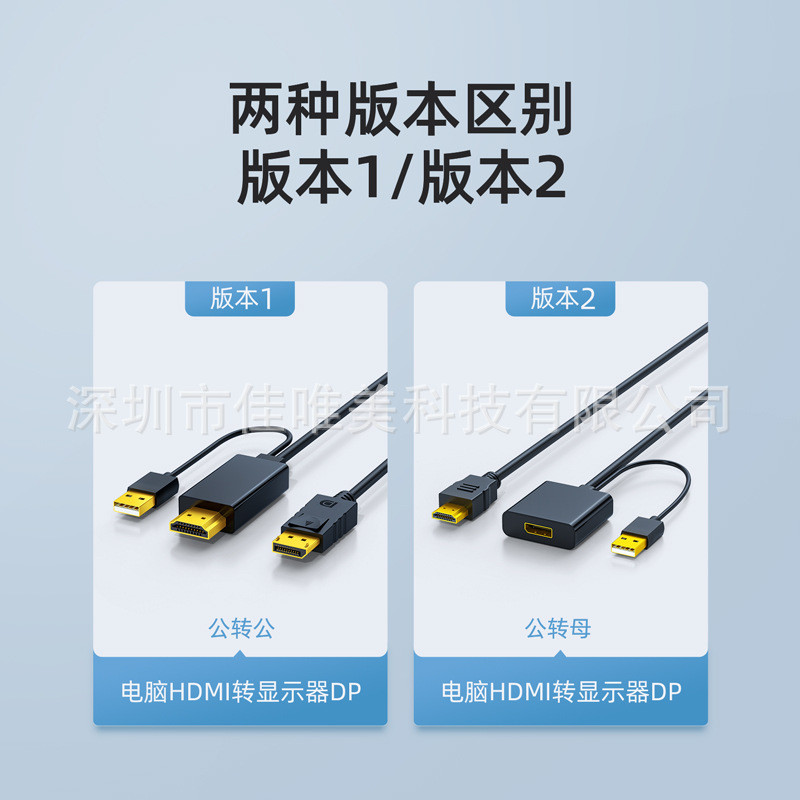 热销hdmi转dp转接线高清4k60带usb直连接线转换线传输线hdmi线转d