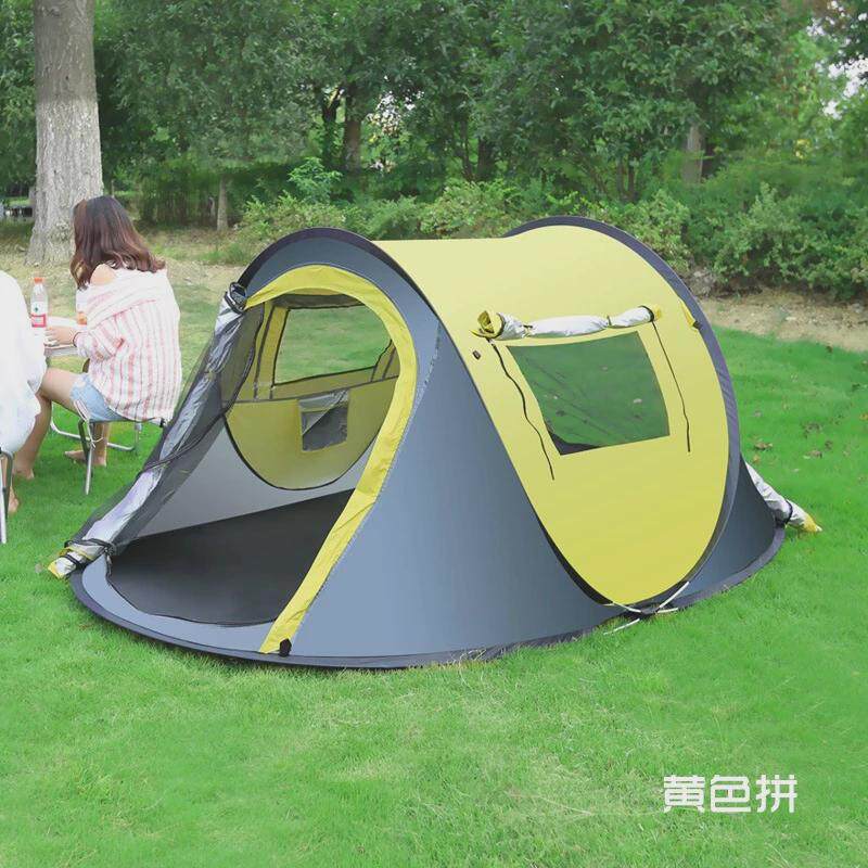 厂家3-4人帐篷户外全自动家庭帐篷野外露营防晒风雨旅游帐篷折叠