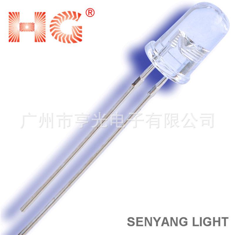 5mm圆头红光交通灯led灯珠f5圆形14mil亮管led发光二红色