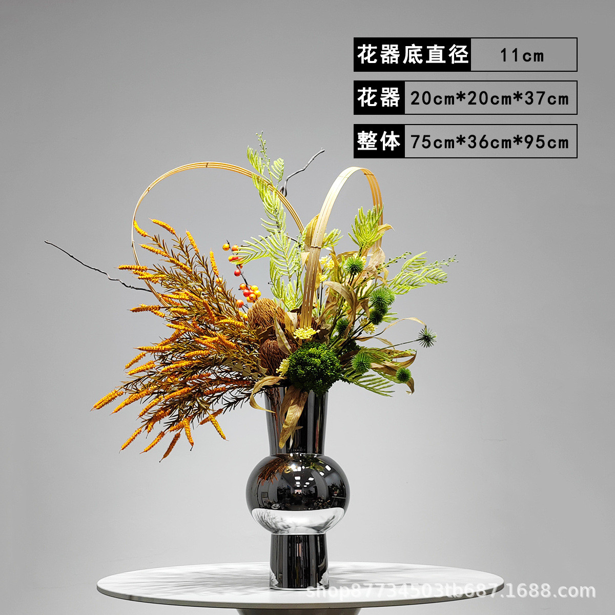 简约现代客厅仿真花高端摆件餐桌家居花艺样板间酒店茶几假花摆设