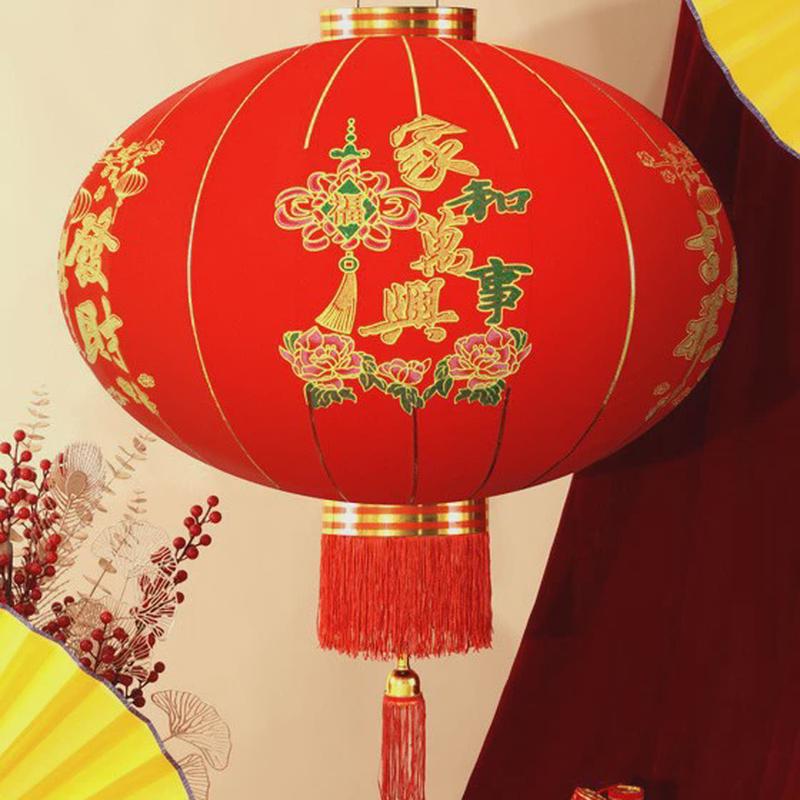 大红灯笼植绒广告喜庆结婚装饰灯笼国庆户外防水灯笼挂饰春节宫灯
