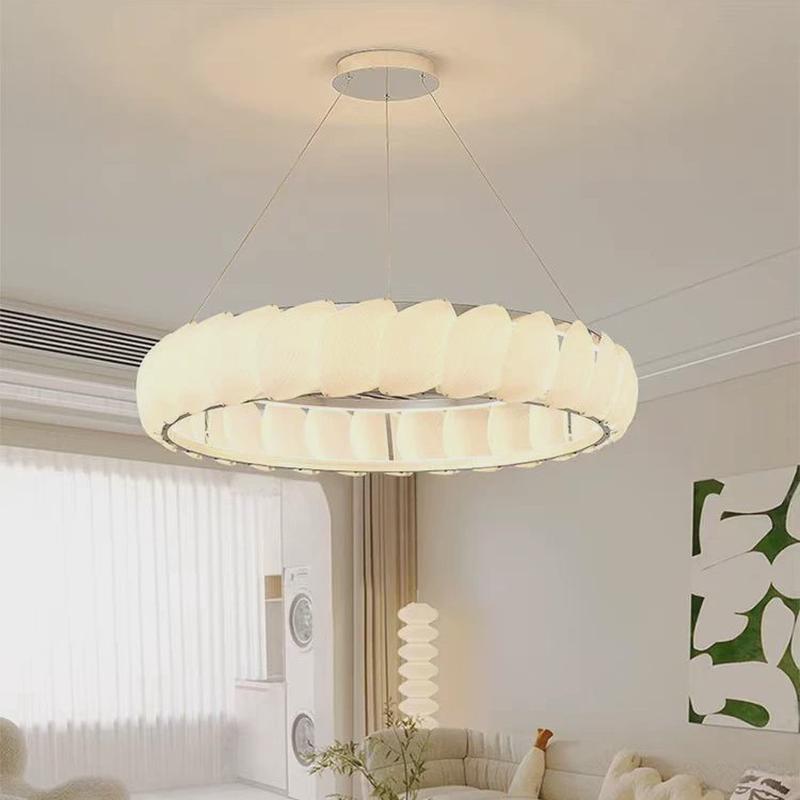 法式轻奢奶油风贝壳餐桌北欧现代客厅卧室餐厅吊灯设计师圆形吊灯