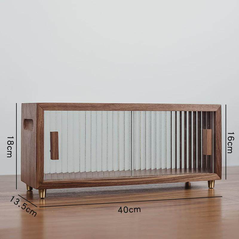 实木桌面收纳盒防尘水杯收纳柜黑胡桃木茶具杯子置物架台面餐边柜,收纳整理,整理架/置物架/收纳架,淘宝优惠券,粉丝福利购,淘宝优惠卷