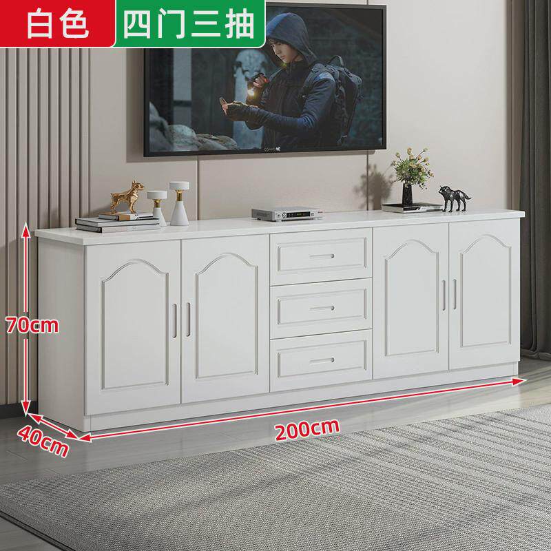 全实木松木电视柜现代简约卧室客厅电视柜收纳储物柜一体高款柜子