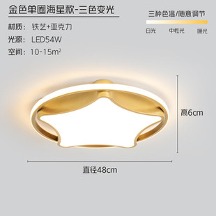 创意温馨浪漫房间主卧灯北欧卧室灯简约现代金色轻奢书房吸顶灯具