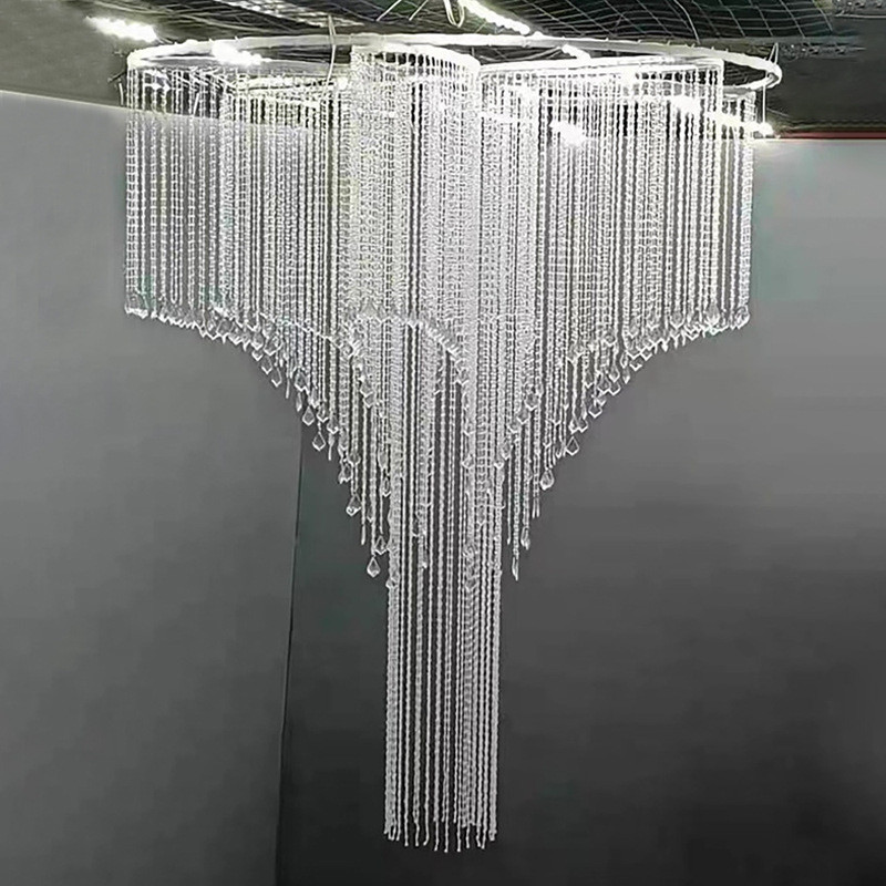 热销婚礼堂水晶吊顶装饰仿水晶挂件珠帘婚庆路引亚克力弧形舞台装