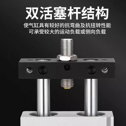 气动滑台双轴双杆气缸STMB10/16/20/25-50*25X50X100X150...
