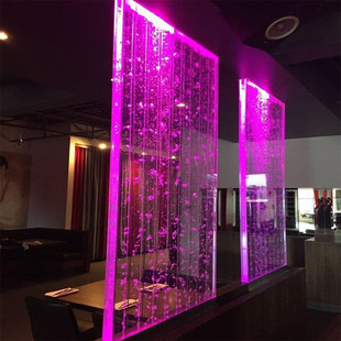 亚克力玄关流水摆件气泡型客厅办公室屏风水幕墙入户门uv颜色画面