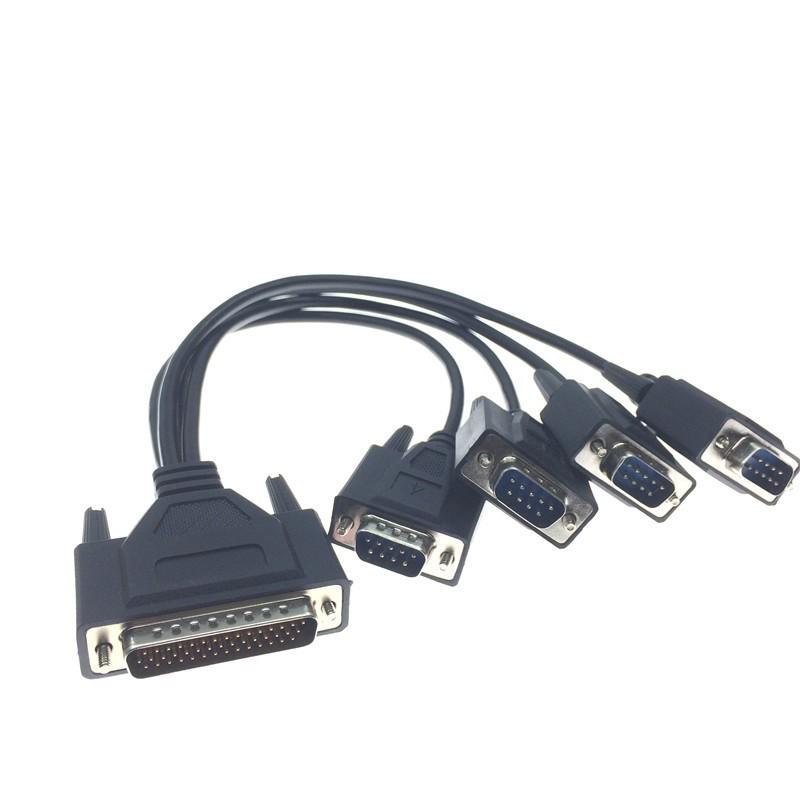 全铜db44转db9串口线3排44针转4个9针com口rs232两排连接线一分四