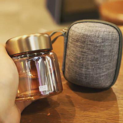 迷你150ml玻璃杯防漏网红水杯便携小巧男女创意潮流透明玻璃茶杯