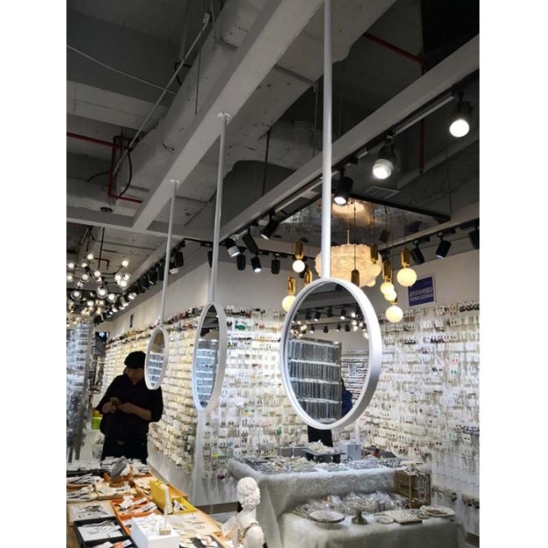 v3fp吊杆吊杆卫生间镜子酒店客房浴室镜天花板吊镜悬空圆镜伸缩镜