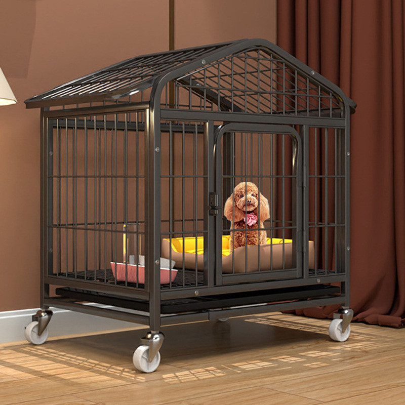 狗笼子小型犬室内带厕所屋顶泰迪比熊柯基中型犬加粗家用宠物笼型