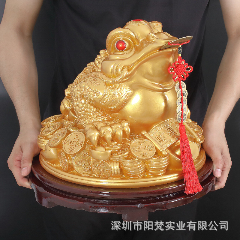 大号旋转金蟾招财摆件办公客厅三聚财八方足蟾蜍乔迁店铺开业礼品