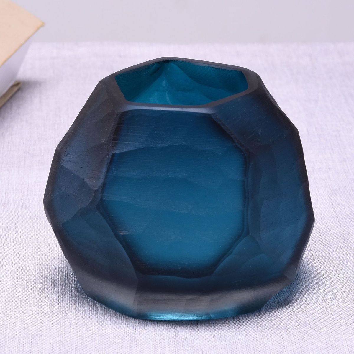 创意迷你磨小花盆玻璃花插玻璃花瓶家用工艺品摆件欧式几何刻