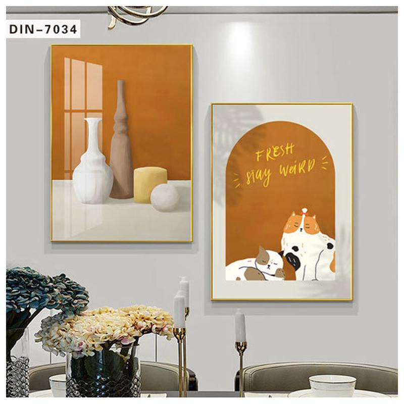 餐厅装饰画猫咪狗狗壁画客厅背景墙壁画小清新可爱卡通民宿挂画