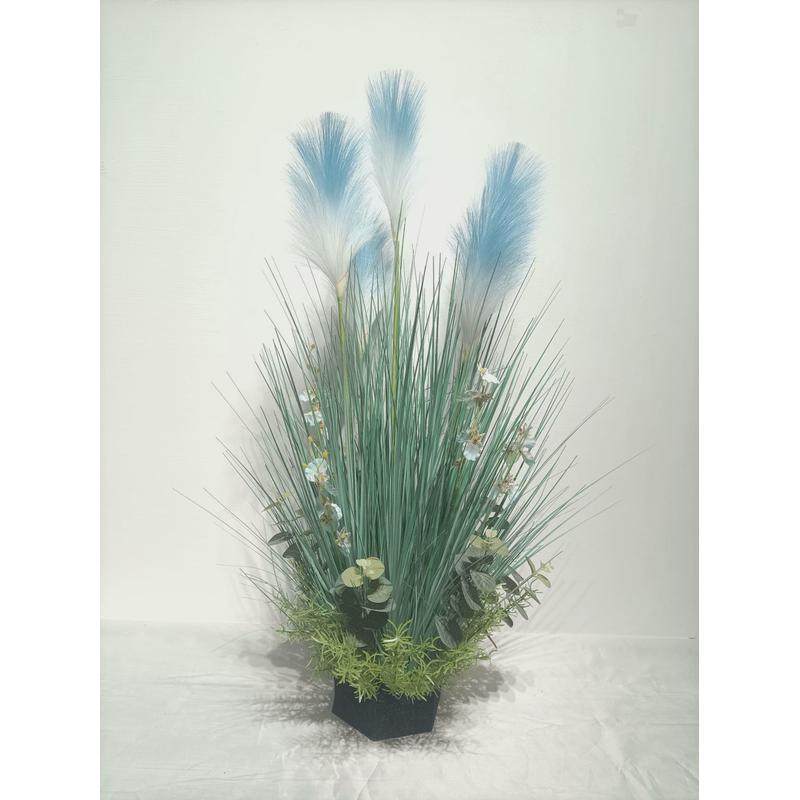 仿真狗尾巴草绿植盆景芦苇家居装饰摆件草8090cm室内洋葱植物盆栽