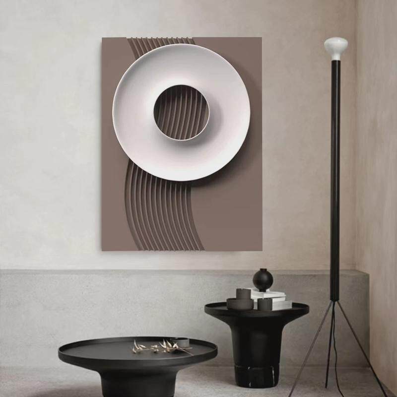 现代轻奢入户玄关立体浮雕装饰画客厅简约高级感挂画餐厅书房壁画