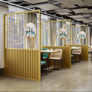 新款简约餐厅火锅店镂空屏风卡座隔断过道包间铁艺围栏饭店高屏风