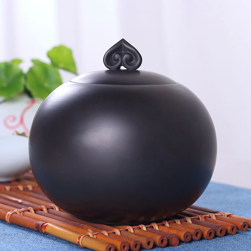 原矿紫砂茶叶罐大小号家用纯手工功夫茶叶罐陶瓷放茶罐防潮红茶罐