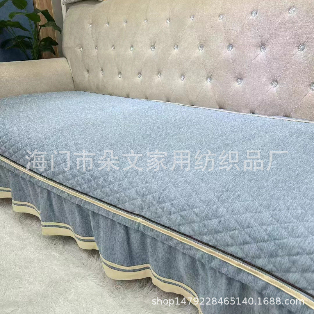 新款布艺沙发垫四季欧式加厚半成品纯色坐垫套雪尼尔源头厂家