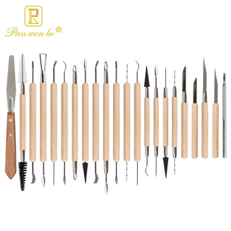 22件套木制DIY塑形镭丝刀陶泥黏土陶艺泥塑工具雕刻组合套装,文具电教/文化用品/商务用品,文创/手作/文化用品,淘宝优惠券,粉丝福利购,淘宝优惠卷