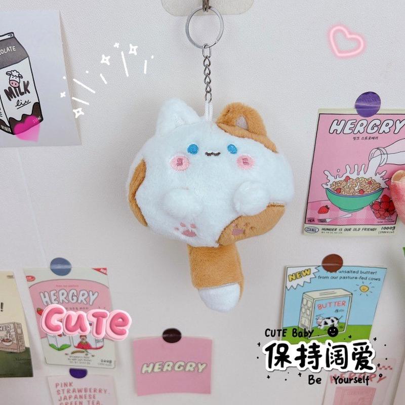 团团创意吱吱叫小猫咪喵挂件可爱毛绒猫咪公仔玩偶钥匙扣书包新款