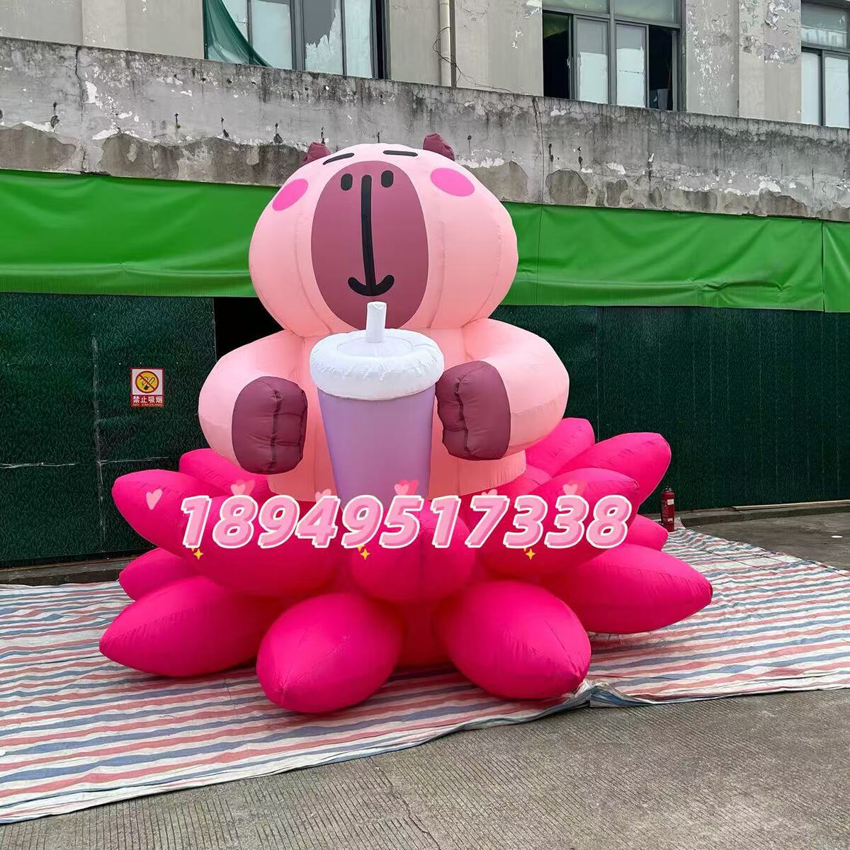 定制充气卡通气模卡皮豚鼠可爱巴拉动物网红露营大型毛绒行走人偶