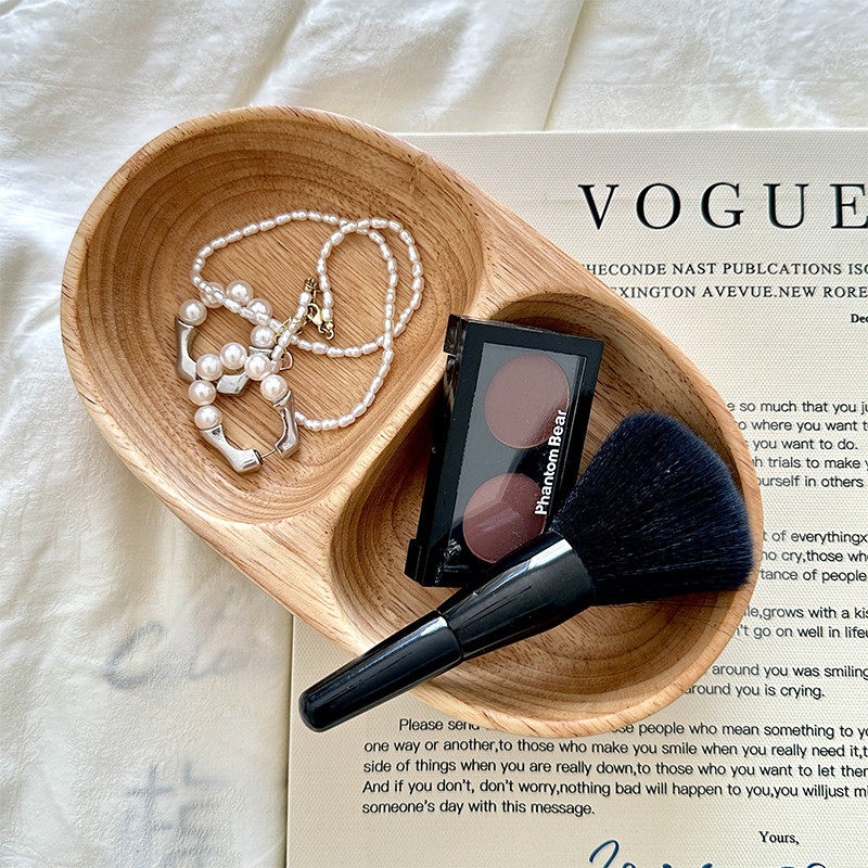 PGLP首饰收纳盒分格盘木质干果盘零食拼盘水果盘钥匙收纳托盘