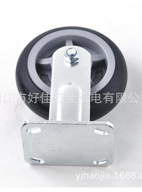 工厂脚轮150x50mm静音弧面黑色tpr定向直供