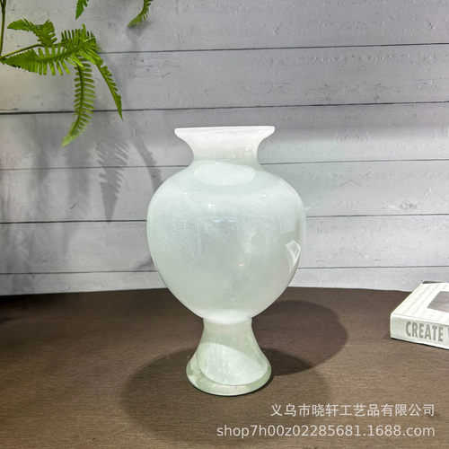 ins中古芬顿艺术琉璃花瓶插花客厅餐桌卧室电视柜高级感水培装饰