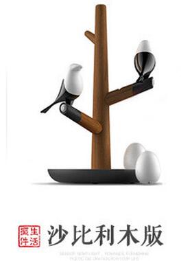 充电式上梢喜鹊小鸟人体智能感应led小夜灯喜平衡墙壁灯衣柜台灯